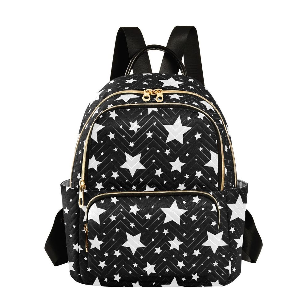 Mini Backpack Star Black White Fashion Backpack Purse for Women,Handbag😻